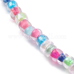 Colliers de perles de graines de verre rondes transparentes à l'intérieur&nbsp;NJEW-JN03362-03