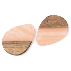 Pendentifs en résine opaque et bois de noyer&nbsp;RESI-S389-010A-C02
