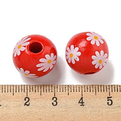 Perles européennes en bois imprimées&nbsp;WOOD-G022-19G