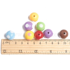 Misto acrilico opaco stile artigianale bubblegum chunky punteggiato perline&nbsp;X-YPL453