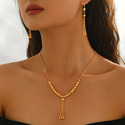 Elegante Sets aus Messingquasten-Halskette und Creolen für Damen&nbsp;YG3483