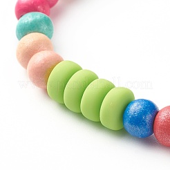 Naturholz runde Perlen Stretch Armbänder für Kinder&nbsp;BJEW-JB06640