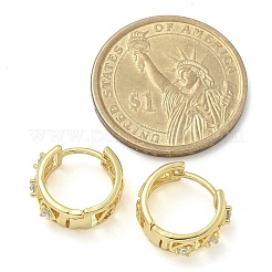 Orecchini a bottone in ottone con zirconi chiari e micro pavè&nbsp;EJEW-C122-07G