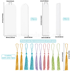 DIY-Lesezeichen-Sets mit transparenter Acryl- und Polyesterquasten-Dekoration&nbsp;DIY-SP0001-92D
