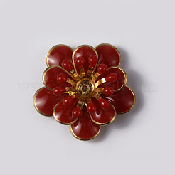 Blume Messing Emaille Fassungen für Cabochon&nbsp;X-KK-K114-DM-G