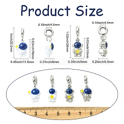 16 Stück 4 Stile Spray bedruckte Legierung europäischen baumeln Charms&nbsp;FIND-CJ0005-53