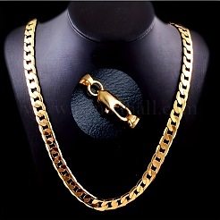 Ensembles de colliers et bracelets en alliage de chaînes cubaines pour hommes&nbsp;WG37A02-06