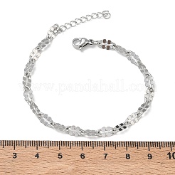 Bracciali da donna con catene a maglie in acciaio inossidabile 304&nbsp;BJEW-D466-08B-P