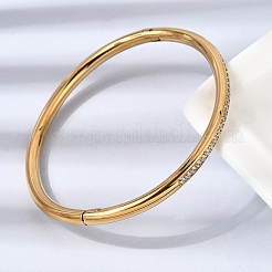 Braccialetti con cerniera in acciaio inossidabile 304 con micro pavé di zirconi cubici per donna&nbsp;BJEW-D408-30G