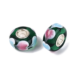 Perles européennes artisanales en verre filé à la main&nbsp;LAMP-Q042-02C