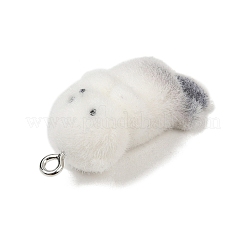 Pendentifs en résine opaque floquée à thème animalier&nbsp;RESI-H042-01P-08