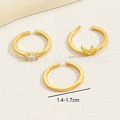 3 Stück Solitärringe mit Zirkonia in 3 Stilen&nbsp;WN2944-1
