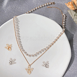 8 Stück 2 Farben Messing Micro Pave klar Zirkonia Charms&nbsp;KK-BC0010-04