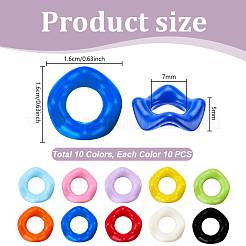 100 Stück 10 Farben undurchsichtige europäische Acrylperlen&nbsp;OACR-PH0004-80B