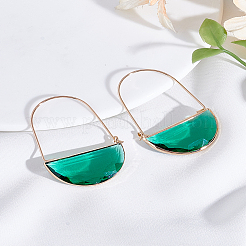 1 paire de boucles d'oreilles créoles en laiton et verre pour femme&nbsp;EJEW-LP0003-53A
