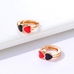 Boucles d'oreilles créoles en laiton en forme de cœur à la mode&nbsp;SE4766