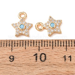 Ciondoli in ottone con micro pavé di zirconi cubici azzurri.&nbsp;CU-CBAEC99-19G