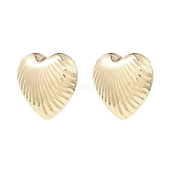 Orecchini a bottone a forma di cuore in ottone da donna&nbsp;EJEW-P268-06G