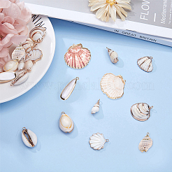 Pendentifs en coquille naturelle galvanoplastie&nbsp;SSHEL-SC0001-03