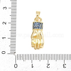 Pendenti in zirconi cubici trasparenti in micro pavè di ottone&nbsp;KK-F938-17G