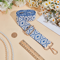 Rhombus-Muster Nylon Canvas Handtasche Gurtband Tasche Riemen&nbsp;FIND-CN0002-38B
