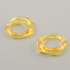 Bonbonfarbener Kunststoff-Twist-Wave-Fingerring für Frauen&nbsp;RJEW-WH0004-26E