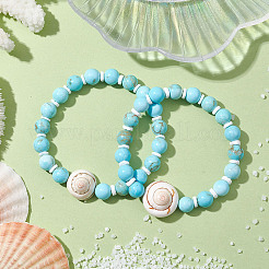 Sommer Strand natürliche Shiva Auge Muschel Perlen Armbänder&nbsp;X-BJEW-JB10313-03