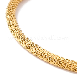 PVD-Vakuumbeschichtung 304 Edelstahl Herz Charm Slider Armband mit runder Maschenkette für Damen&nbsp;BJEW-C013-03G