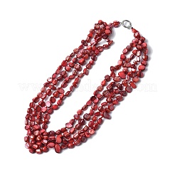 Bohemian Shell Chip 3-lagige Halsketten&nbsp;NJEW-C072-02A