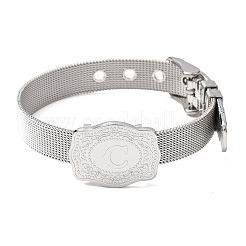 Braccialetti a catena con cinturino per orologio in acciaio inossidabile 304 per donne e uomini&nbsp;BJEW-P386-09P-C