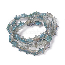 Perles de verre électrolytiques forgées plaquées demi-arc-en-ciel&nbsp;GLAA-P005-HR01