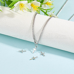 4 breloque croix en argent sterling plaqué rhodium et 925 breloques croix en argent sterling&nbsp;FIND-GO0002-62A