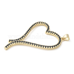Pendentifs avec zircon cubiques à micro-pavés en laiton&nbsp;KK-K298-14G