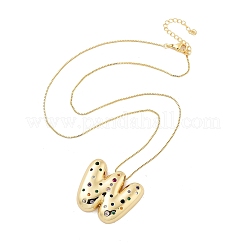 Colliers avec pendentif lettre en laiton micro pavé de zircons cubiques&nbsp;LS-KK-Z069-01G-W