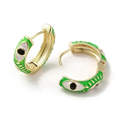 Pendientes de aro de latón chapado en oro real de 18k con ojo de caballo&nbsp;EJEW-Q797-07G-05
