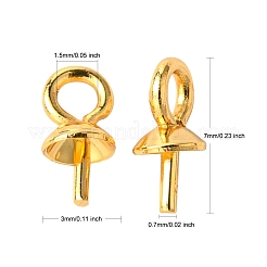 PVD-Vakuumbeschichtung 304 Edelstahl Cup Pearl Peg Bails Pin Anhänger&nbsp;STAS-I120-56-G