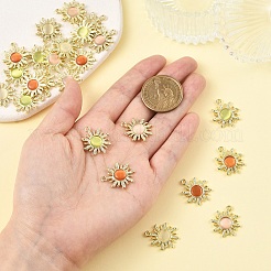 8 Stück 4 Farben Legierung Katzenauge Anhänger&nbsp;FIND-YW0010-88