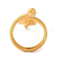Ionenbeschichtung (IP) 304 Edelstahl Strass Schlangenwickel Fingerringe für Frauen&nbsp;RJEW-S414-40B-G