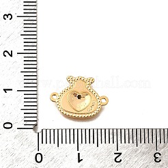 Breloques de connecteur de sac d'argent en laiton en forme de cœur&nbsp;KK-B152-15G