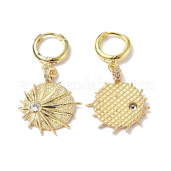 Orecchini pendenti a cerchio con ombrello di zirconi cubici trasparenti&nbsp;EJEW-B017-05G