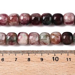Teñidos naturales blancas abalorios de jade hebras&nbsp;G-T138-D25