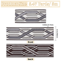 5 m langes Polyester-Jacquard-Streifenband&nbsp;SRIB-WH0026-06A