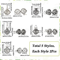 10 pz 5 stili ciondoli a gabbia in ottone in stile tibetano&nbsp;KK-SC0004-31