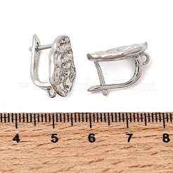 Pendientes de aro con micropavé de latón y circonitas cúbicas transparentes&nbsp;KK-Z154-02P