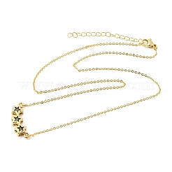 Collares con colgante de triple estrella de latón y vidrio&nbsp;KK-CBAB173-03G-02