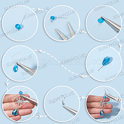 Schneeflocken-Ohrhänger-Set aus Legierung und Glas&nbsp;DIY-SC0026-97