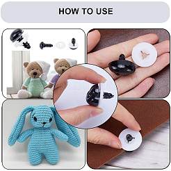 180 pieza de juntas redondas de plástico para ojos de muñeca de 6 estilos&nbsp;FIND-GF0009-74