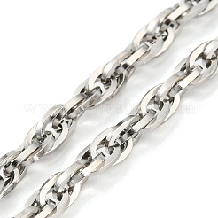 Collares de cadena de cuerda de acero inoxidable 304 que no se deslustran&nbsp;NJEW-M205-01P