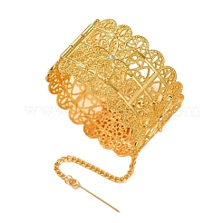 Blumenmuster Zinklegierung mit Kristall Strass Armreifen&nbsp;FS-WG1639C-01
