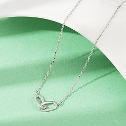 925 Sterling Silber Micro Pave klarer Zirkonia Anhänger Halsketten&nbsp;NJEW-D317-01P